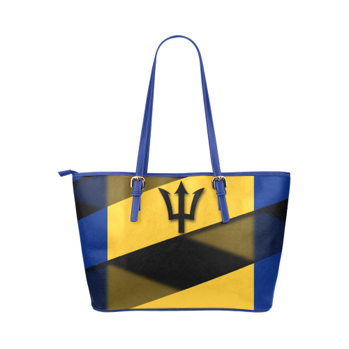 The Flag of Barbados Leather Tote Bag/Large (Model 1651)
