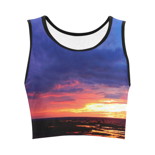 Evening's Face Women's Crop Top (Model T42)