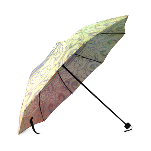 FLOWER OF LIFE vintage ornaments green red Foldable Umbrella (Model U01)