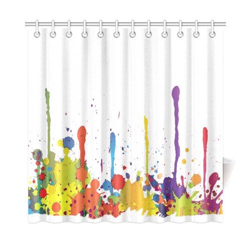 Crazy multicolored running SPLASHES Shower Curtain 72"x72"
