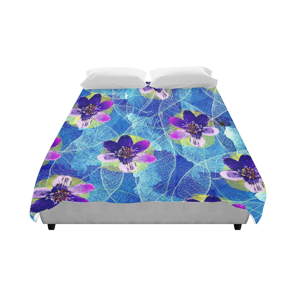 Purple Flowers Duvet Cover 86"x70" ( All-over-print)