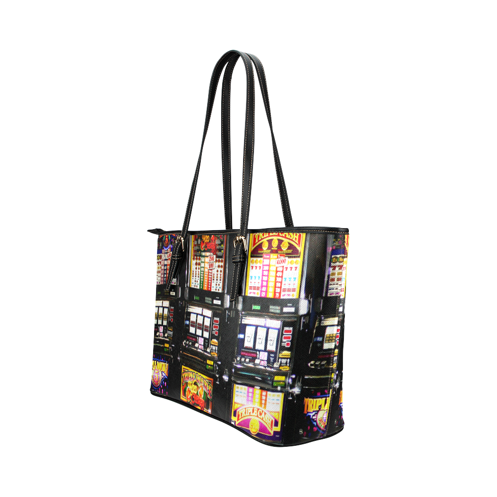 Lucky Slot Machines - Dream Machines Leather Tote Bag/Small (Model 1651)