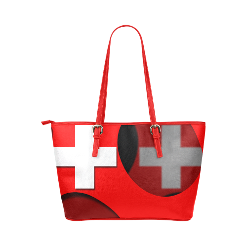 The Flag of Switzerland Leather Tote Bag/Large (Model 1651)