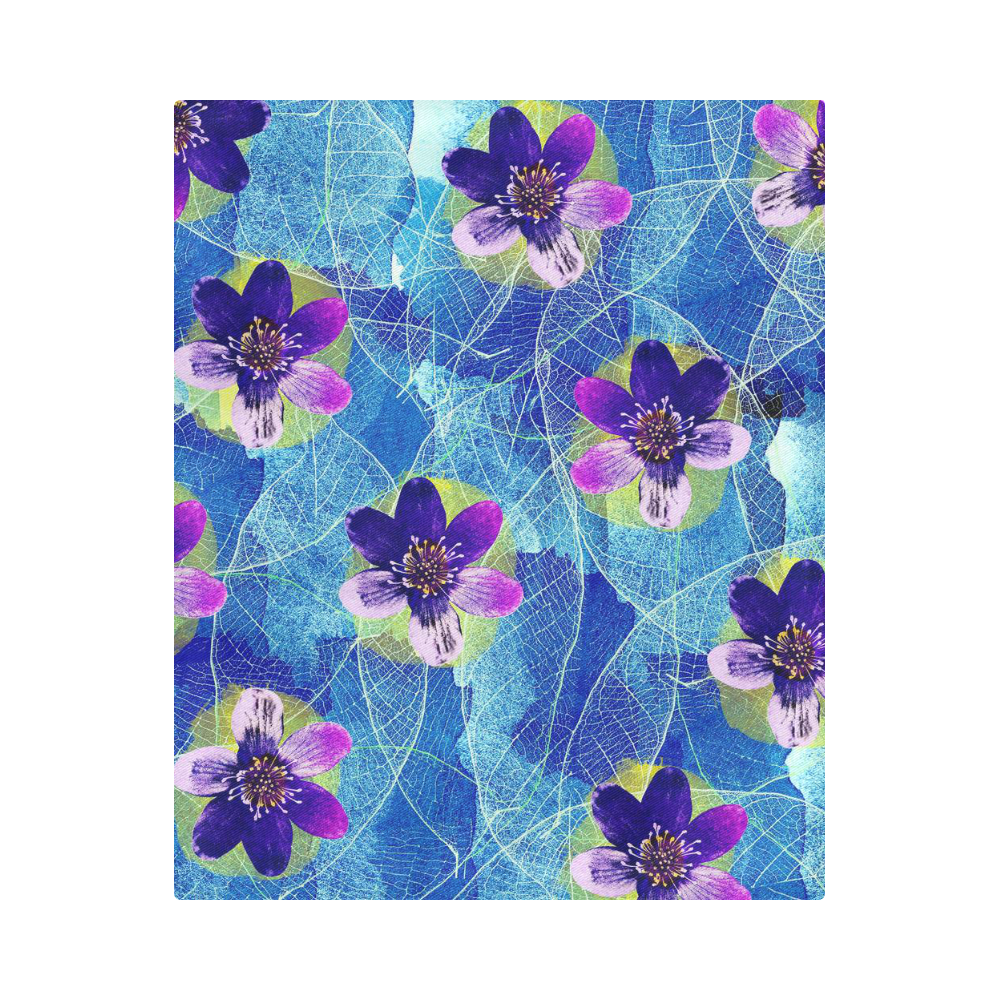 Purple Flowers Duvet Cover 86"x70" ( All-over-print)