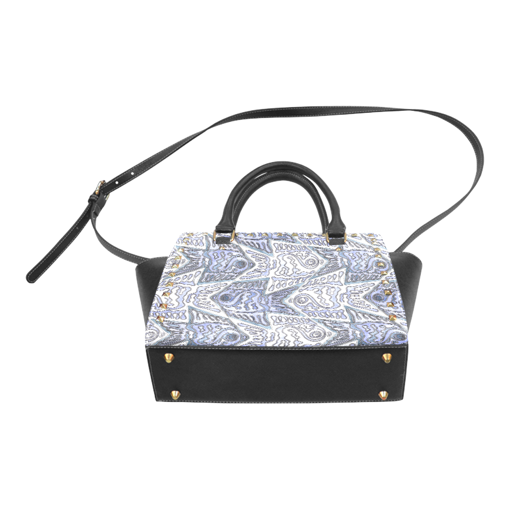 Fish Tessellation Rivet Shoulder Handbag (Model 1645)