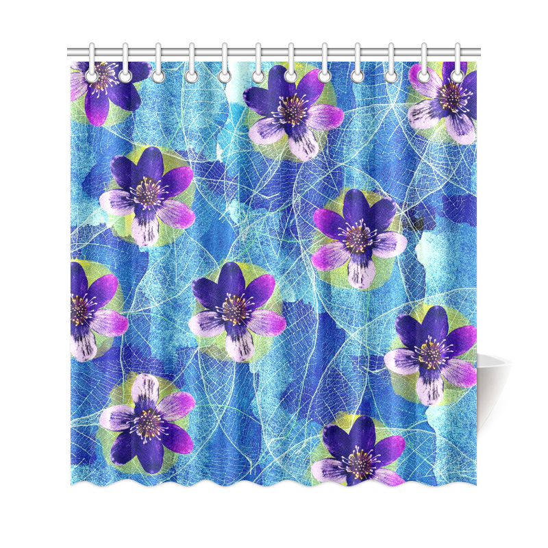 Purple Flowers Shower Curtain 69"x72"