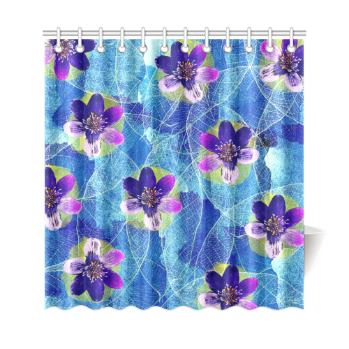 Purple Flowers Shower Curtain 69"x72"
