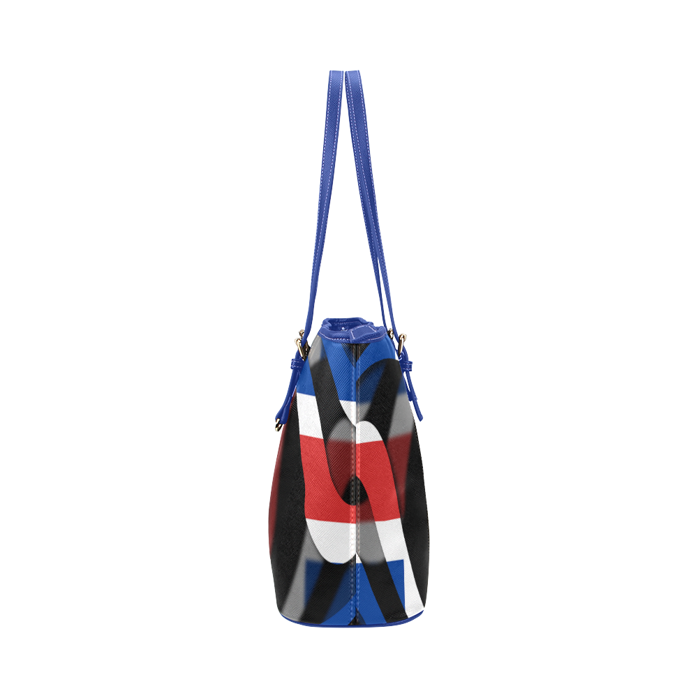 The Flag of Iceland Leather Tote Bag/Large (Model 1651)