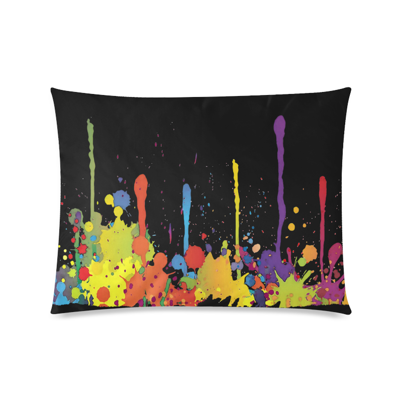 Crazy multicolored running SPLASHES Custom Zippered Pillow Case 20"x26"(Twin Sides)