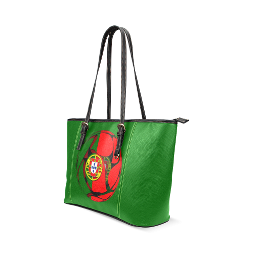 The Flag of Portugal Leather Tote Bag/Large (Model 1640)
