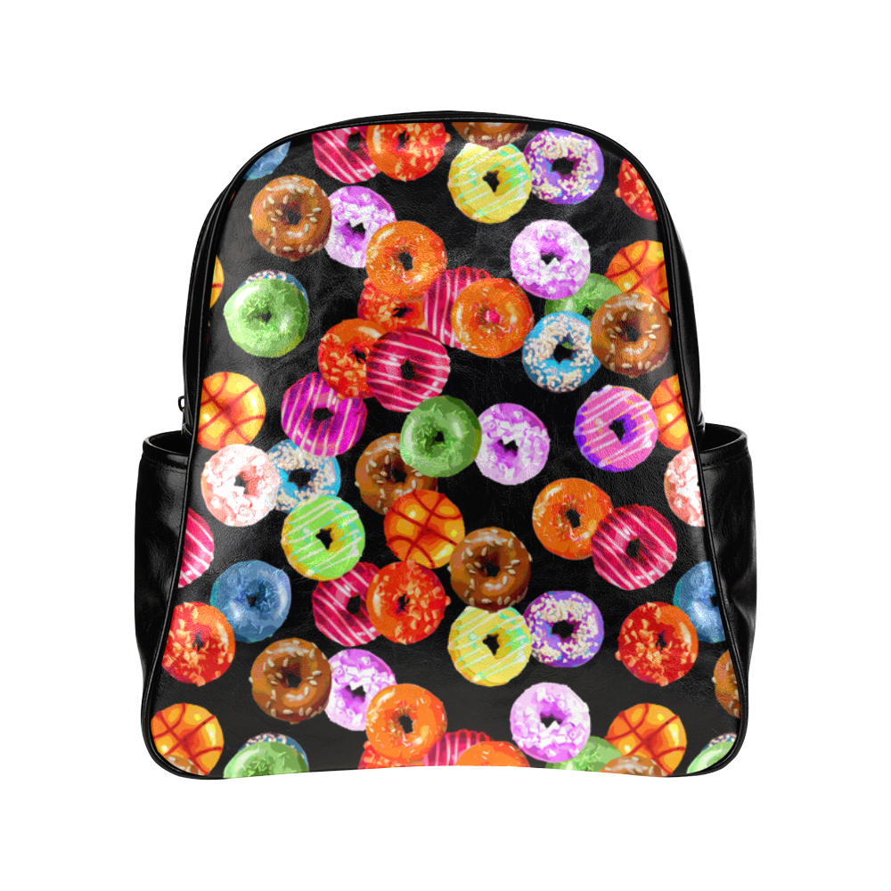 Colorful Yummy DONUTS pattern Multi-Pockets Backpack (Model 1636)