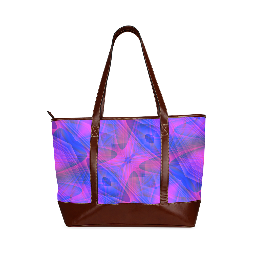 Purple and Blue Geometric Abstract Tote Handbag (Model 1642)
