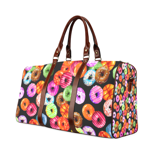 Colorful Yummy DONUTS pattern Waterproof Travel Bag/Large (Model 1639)