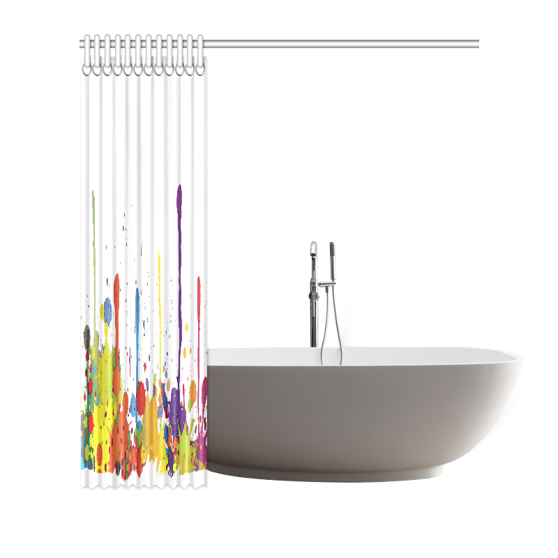 Crazy multicolored running SPLASHES Shower Curtain 72"x72"