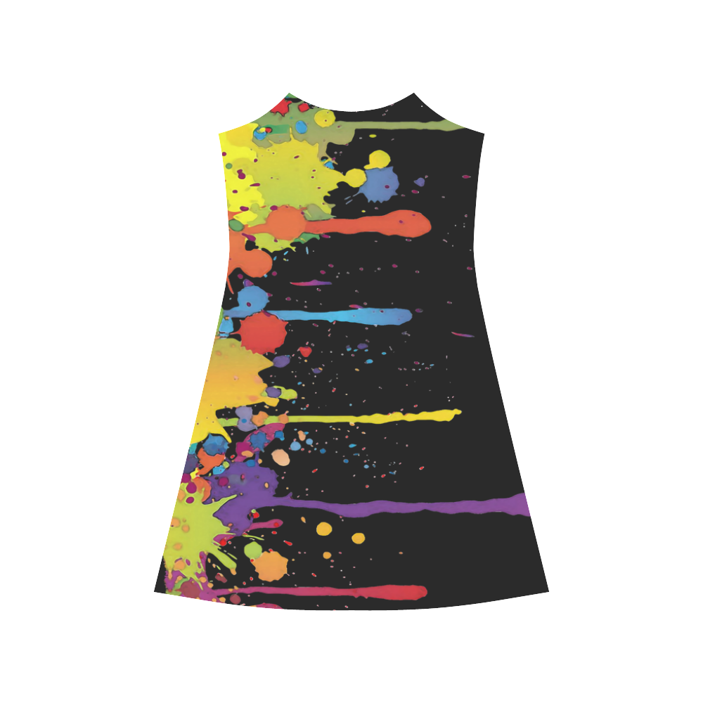 Crazy multicolored running SPLASHES Alcestis Slip Dress (Model D05)