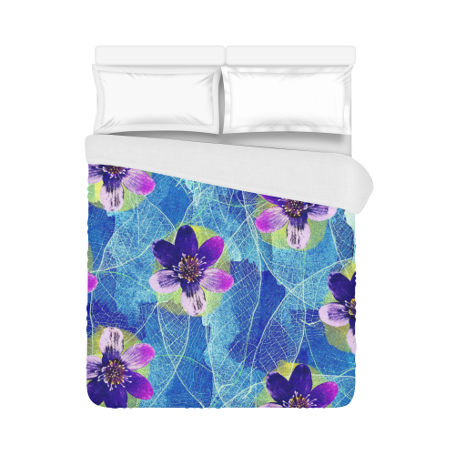 Purple Flowers Duvet Cover 86"x70" ( All-over-print)