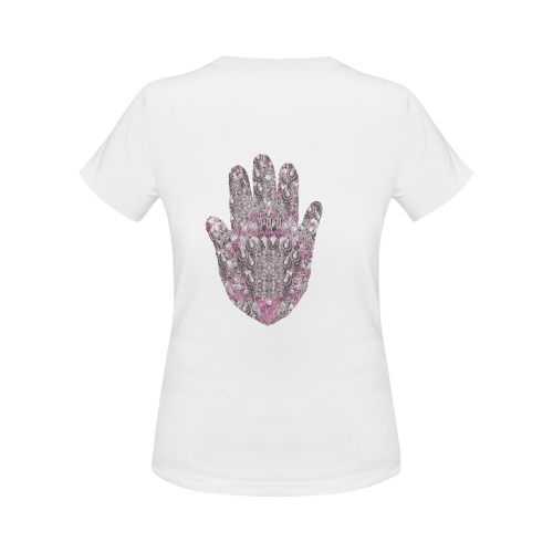 hamsa bijoux 4 pink Women's Classic T-Shirt (Model T17）