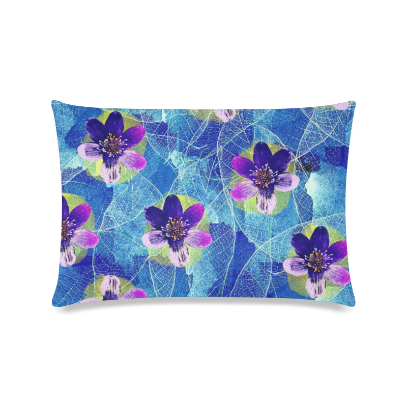 Purple Flowers Custom Zippered Pillow Case 16"x24"(Twin Sides)