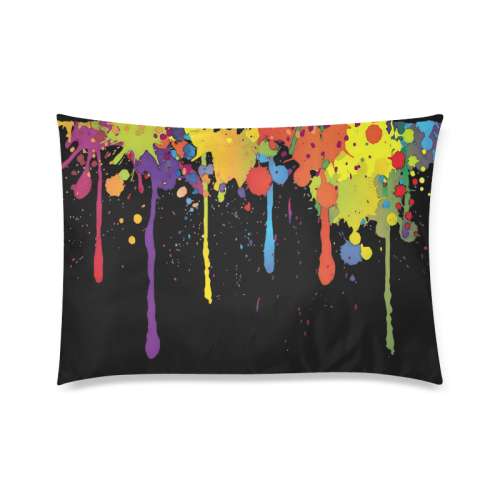 Crazy multicolored running SPLASHES Custom Zippered Pillow Case 20"x30"(Twin Sides)