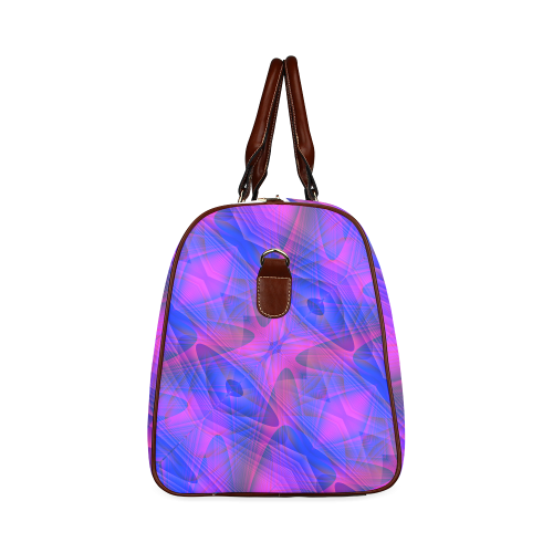Modern Abstract Blue and Purple Waterproof Travel Bag/Small (Model 1639)