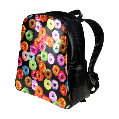 Colorful Yummy DONUTS pattern Multi-Pockets Backpack (Model 1636)