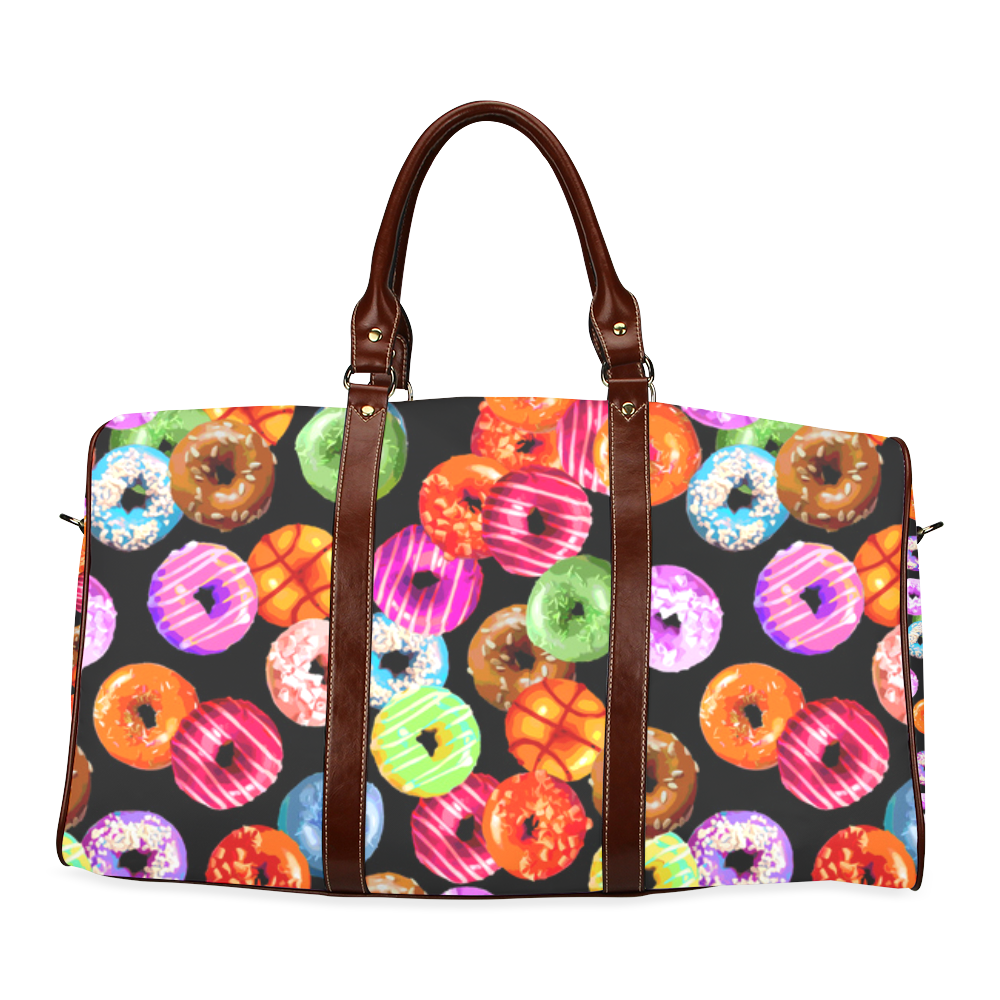 Colorful Yummy DONUTS pattern Waterproof Travel Bag/Large (Model 1639)