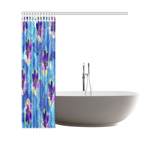 Purple Flowers Shower Curtain 69"x70"