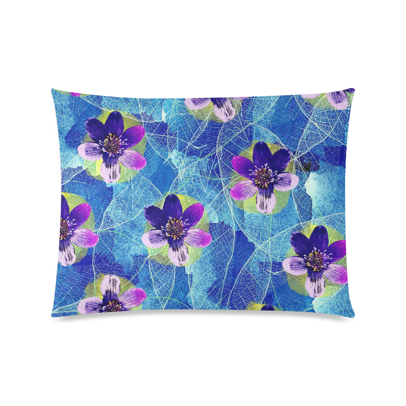 Purple Flowers Custom Zippered Pillow Case 20"x26"(Twin Sides)