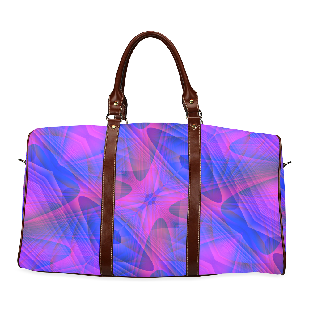 Modern Abstract Blue and Purple Waterproof Travel Bag/Small (Model 1639)