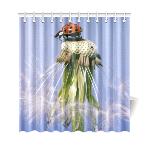 Ladybug Dandelion Marienkäfer Pusteblume Shower Curtain 69"x72"