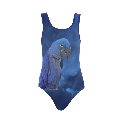 Hyacinth Macaw Vest One Piece Swimsuit (Model S04)