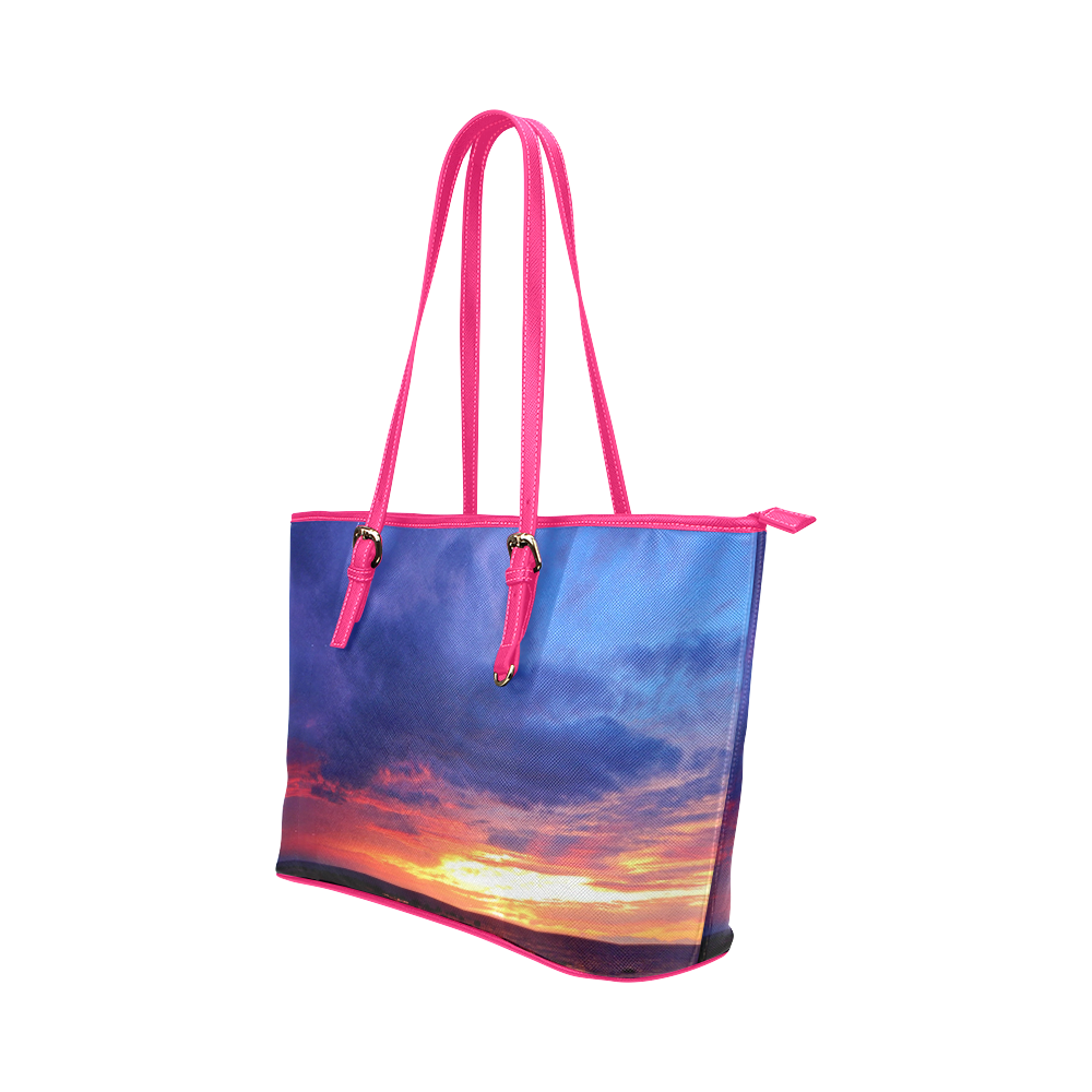 Evening's Face Leather Tote Bag/Large (Model 1651)