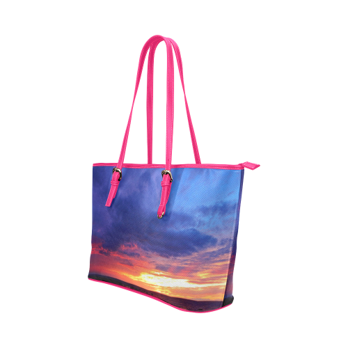Evening's Face Leather Tote Bag/Large (Model 1651)