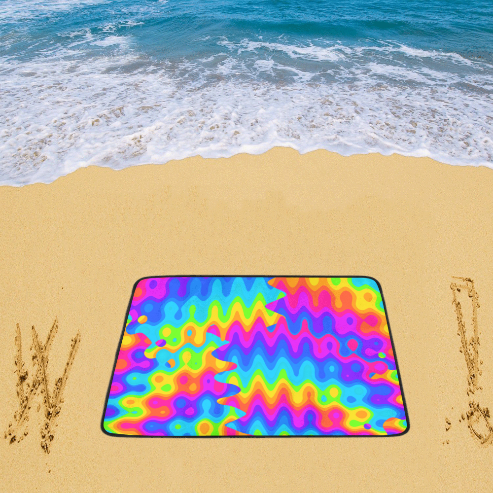 Amazing Acid Rainbow Beach Mat 78"x 60"