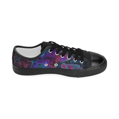 black blue pink purple abstract Women's Classic Canvas Shoes (Model 018)