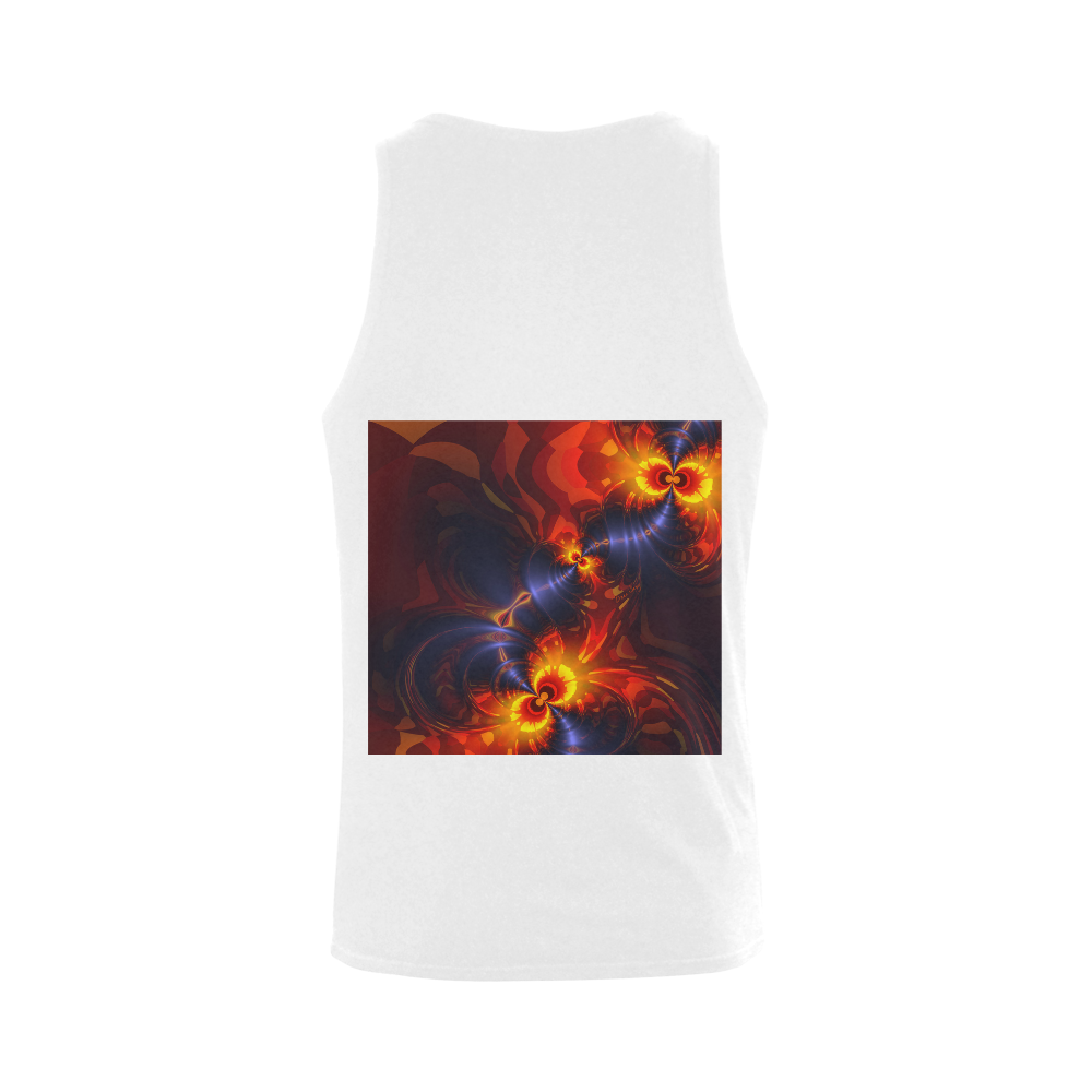 Butterfly Eyes, Abstract Violet Gold Wings Men's Shoulder-Free Tank Top (Model T33)