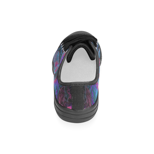 black blue pink purple abstract Women's Classic Canvas Shoes (Model 018)