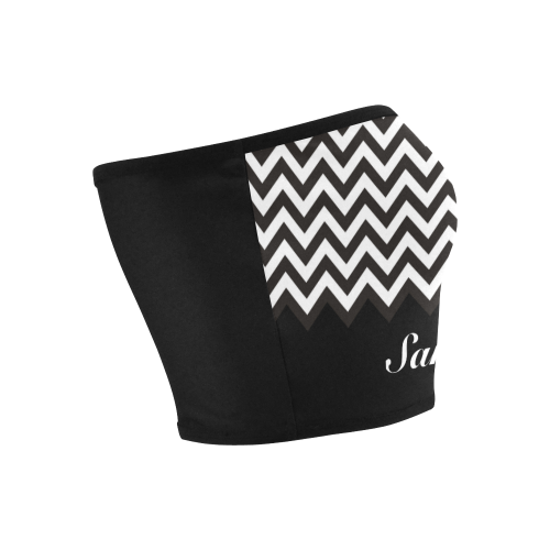 HIPSTER zigzag chevron pattern black & white Bandeau Top