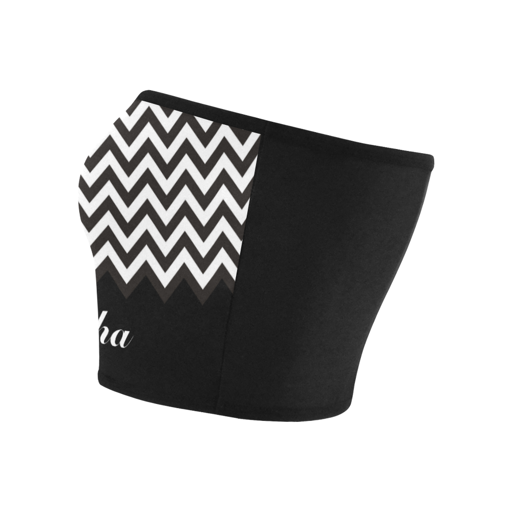 HIPSTER zigzag chevron pattern black & white Bandeau Top