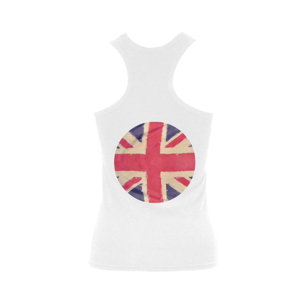 British UNION JACK flag grunge style Women's Shoulder-Free Tank Top (Model T35)