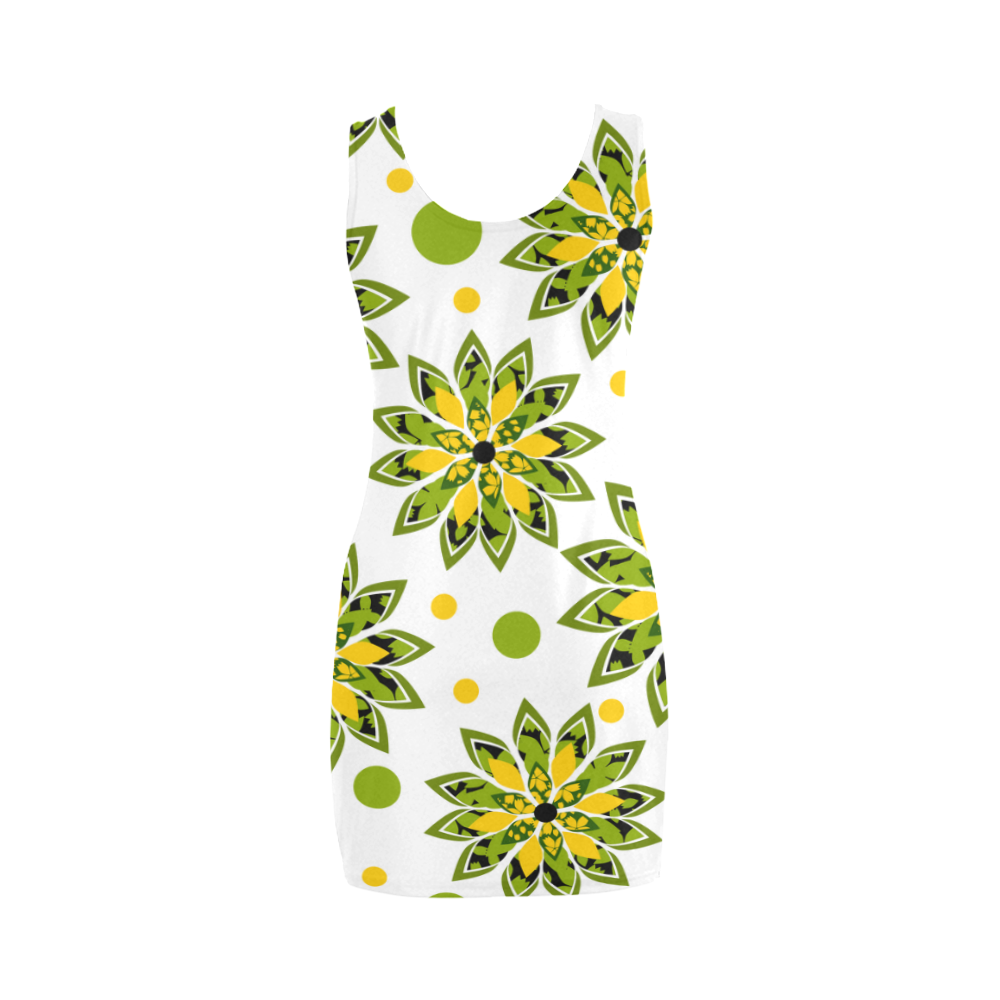 Tropical flowers Medea Vest Dress (Model D06)