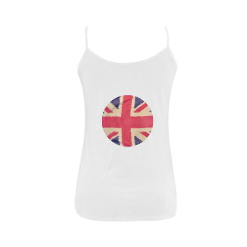 British UNION JACK flag grunge style Women's Spaghetti Top (USA Size) (Model T34)