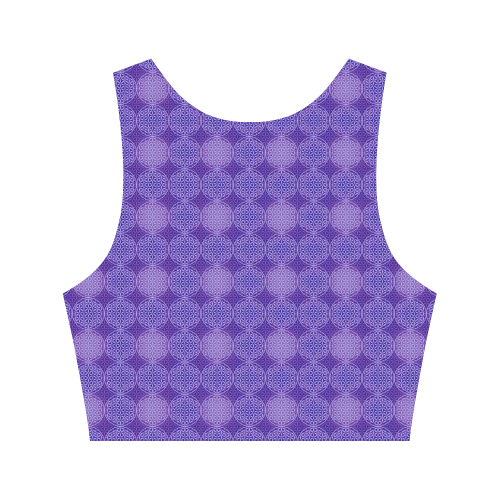 FLOWER OF LIFE stamp pattern purple violet Women's Crop Top (Model T42)