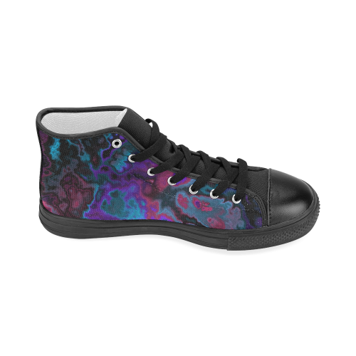 black blue pink purple abstract Women's Classic High Top Canvas Shoes (Model 017)
