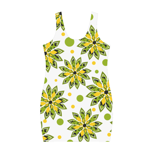 Tropical flowers Medea Vest Dress (Model D06)