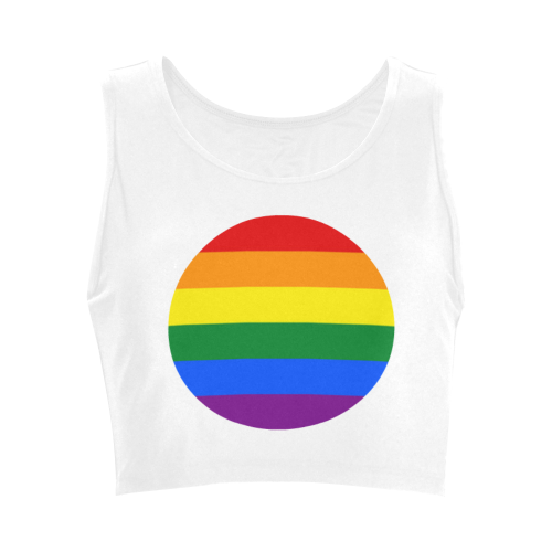 Gay Pride Rainbow Flag Stripes Women's Crop Top (Model T42)