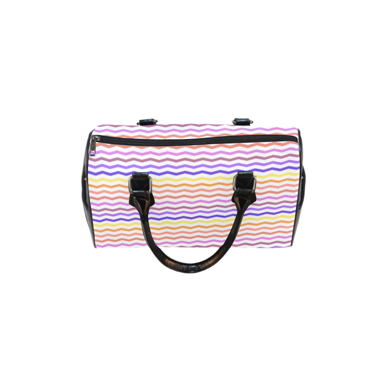 Colorfull Zig Zag Pattern Chevron White Boston Handbag (Model 1621)