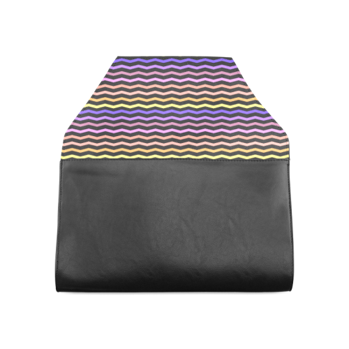 Colorfull Zig Zag Pattern Chevron Black Clutch Bag (Model 1630)
