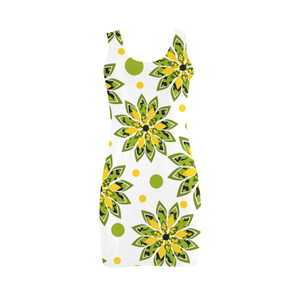 Tropical flowers Medea Vest Dress (Model D06)