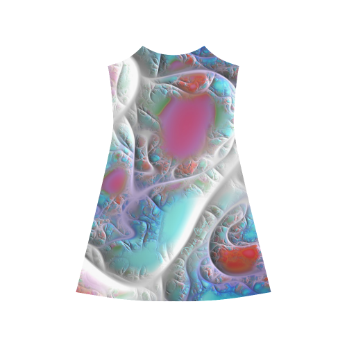 Blue & White Quilt, Abstract Delight Alcestis Slip Dress (Model D05)